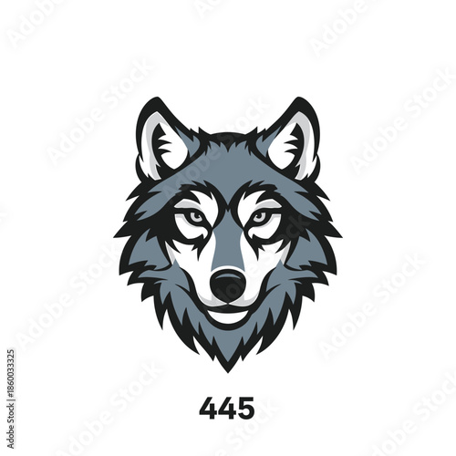 Intense wolf head illustration with sharp features and piercing eyes, a symbol of strength.