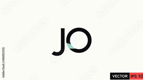 JO logo design, modern and minimalist initial letter icon.