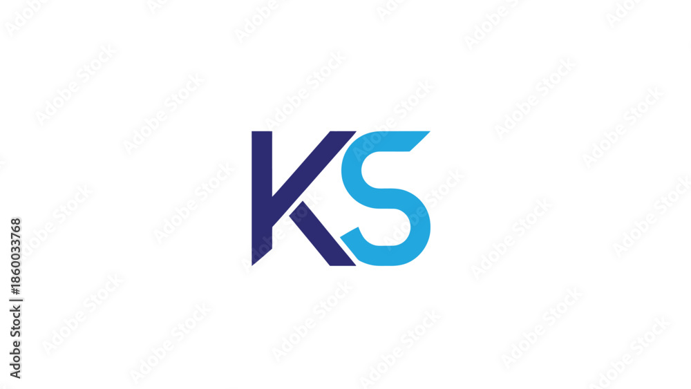 Obraz premium KS logo design with a modern and professional appearance, simple and clean.