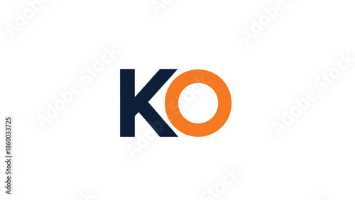 Free Download KO logo design with dark blue K and orange O on white background. - GFXLoad
