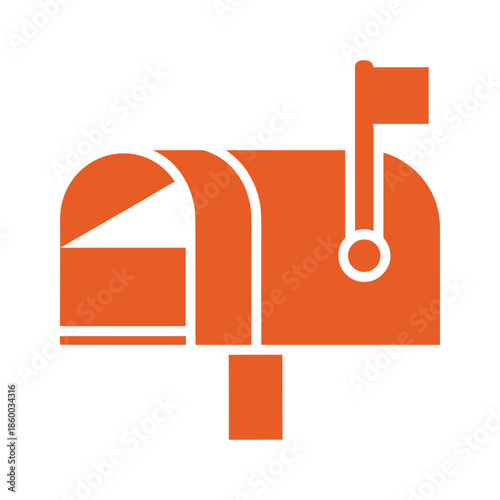 Orange Mailbox Vector Icon