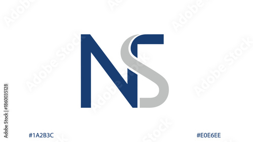 Modern NS logo design with a stylish and professional appearance, perfect for branding.