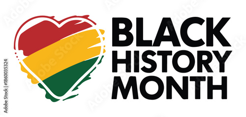 Black History Month Heart Logo Vectot on a White Background
