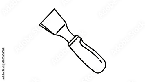 Paint scraper tool with handle.