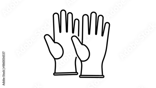 Pair of protective work gloves.