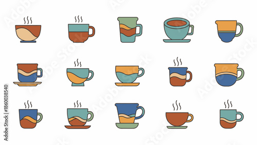 Collection of Coffee Cups and Mugs.