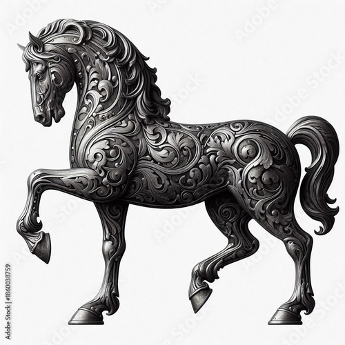 year of the horse Vintage Metallic Equine Art