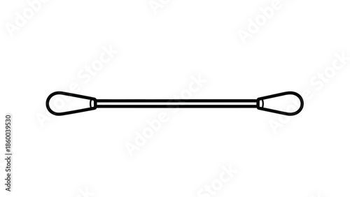 Simple Line Art Illustration of a Cotton Swab.
