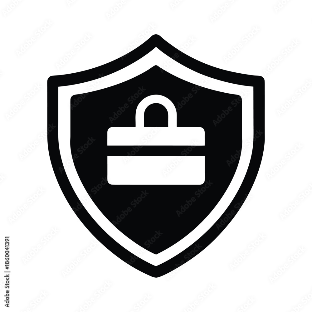 Obraz premium Secure Payment Silhouette Icon Vector Illustration