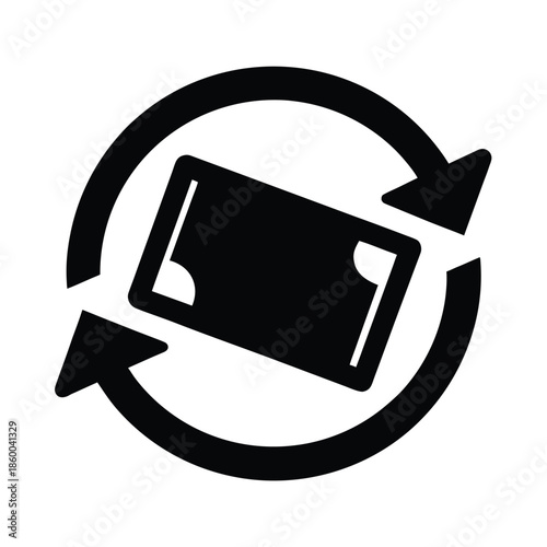 Refund Silhouette Icon Vector Illustration