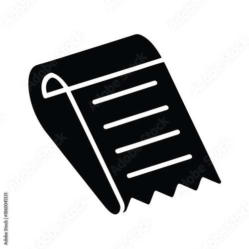 Receipt Silhouette Icon Vector Illustration