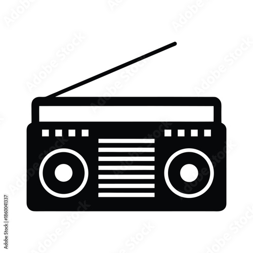 Radio Silhouette Icon Vector Illustration