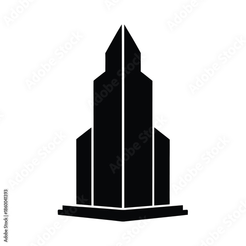 Skyscraper Silhouette Icon Vector Illustration