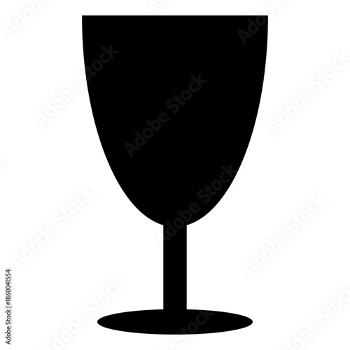 Black silhouette of a long glass isolated on a transparent background, symbolizing drinks and celebration.