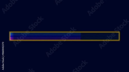 Progress bar animation for video streaming with bright colors and clear visuals for professional content on a dark background