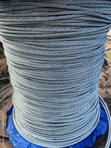 cable with a rope on the beach