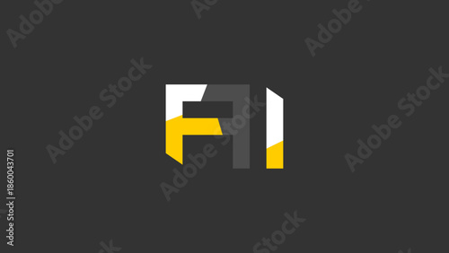 multicolor ai text label on a dark background minimal technology trend concept vector illustration