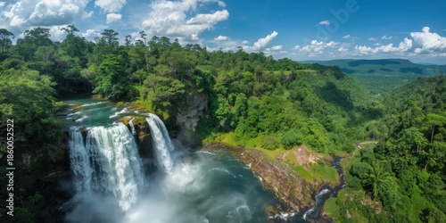 Wallpaper Mural Lush forest waterfall Torontodigital.ca