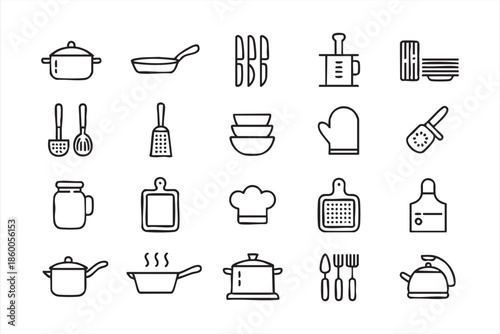 Culinary Line Icons for Cooking Apps, Dashboards and Digital Interfaces