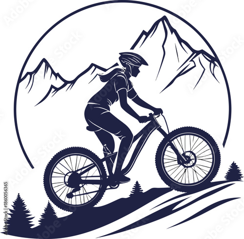vector illustration of a cyclist riding a bicycle