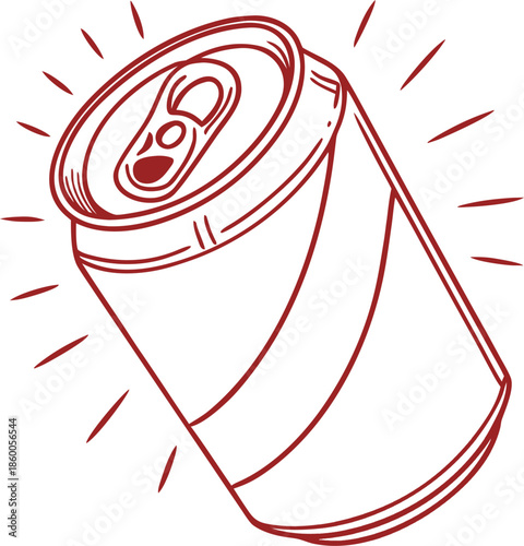 Soda can icon vector in thin line and flat style with editable stroke on white background. Soda cans icons set. Beverage, beer and brewing sign and symbol. Vector illustration