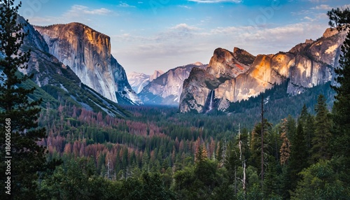Majestic Yosemite Valley Sunrise Illumination El Capitan and Half Dome