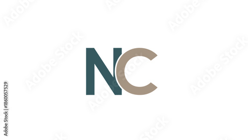NC logo design with a modern and minimalist style for branding.