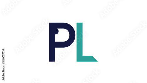 PL logo design with a modern and professional appearance for branding.