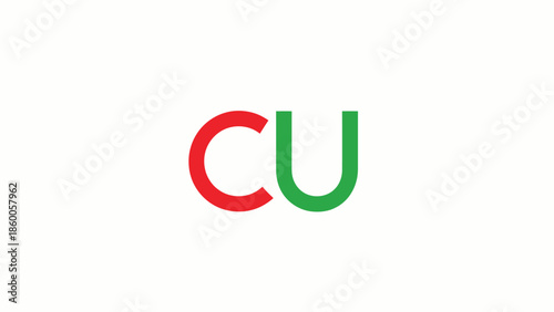 Simple and colorful CU logo design, representing a creative concept.