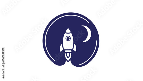 Rocket ship soaring through the night sky, a symbol of space exploration and dreams.