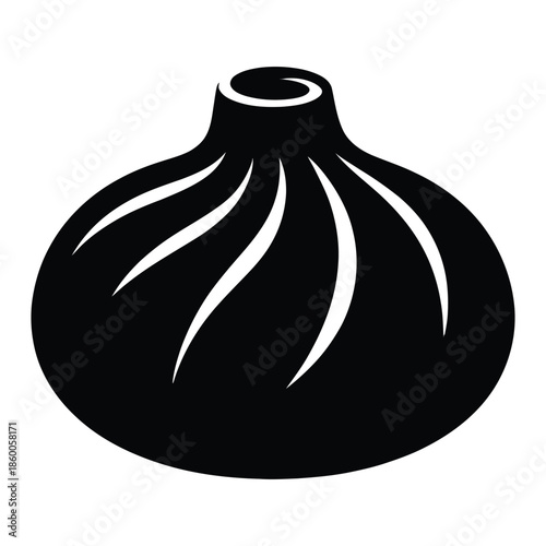 Steamed dumpling Vector, Silhouette, Illustration