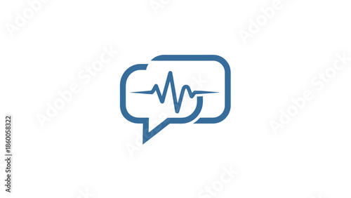Speech bubble with sound wave represents voice communication and audio.