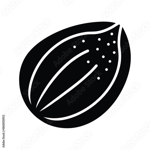 Ground Nutmeg Powder Icon Vector Illustration