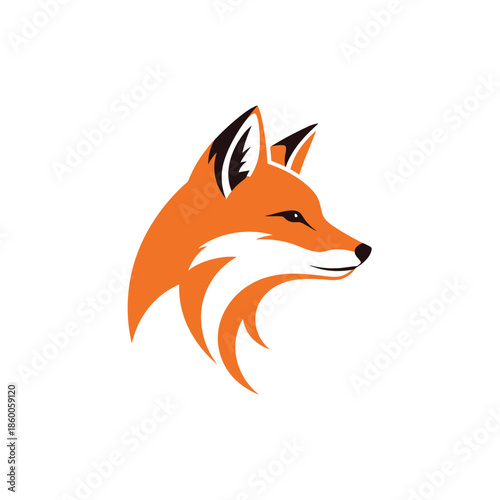 Vibrant fox logo design showcasing cunning and elegant animal representation.