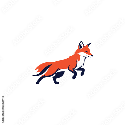 Vibrant fox leaping forward with determination and agility, ready to pounce.