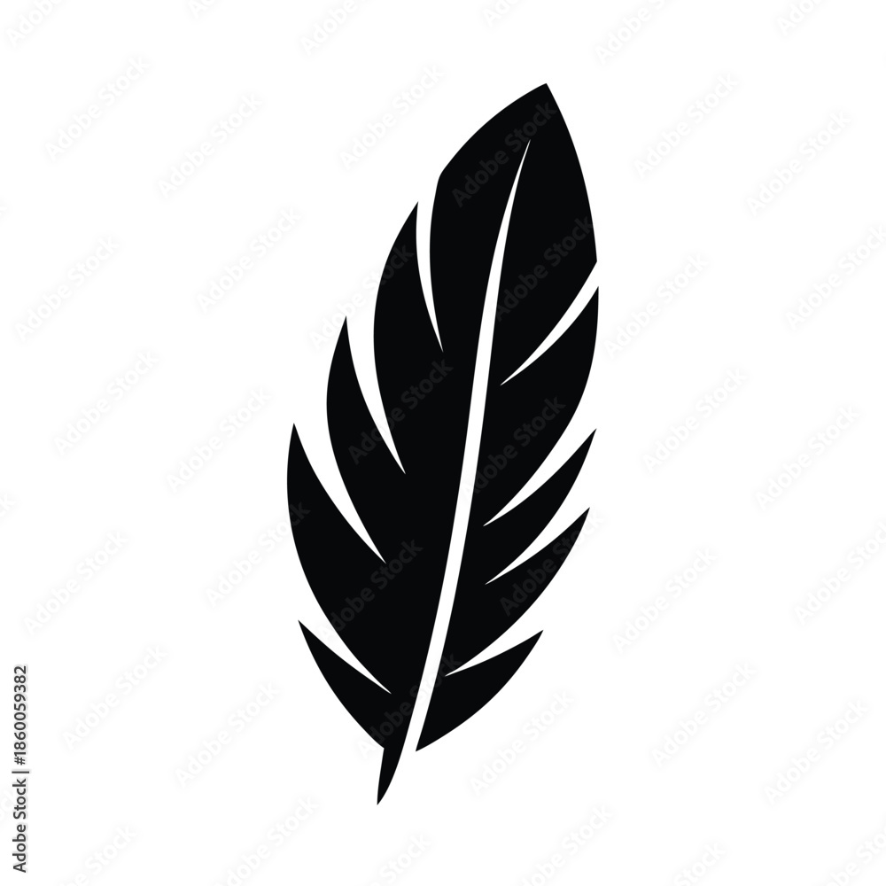Fototapeta premium Norse Raven Feather Icon Vector Illustration