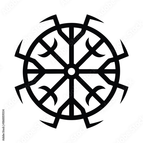 Norse Helm Of Awe Icon Vector Illustration