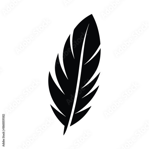 Norse Raven Feather Icon Vector Illustration