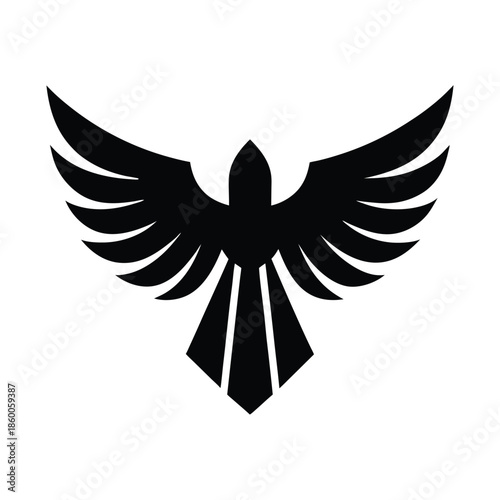 Norse Raven Wing Icon Vector Illustration