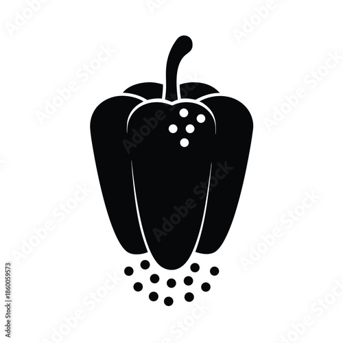 Paprika Peppercorns Icon Vector Illustration