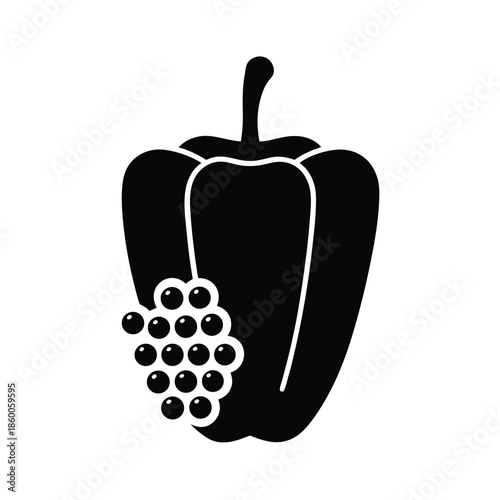 Paprika Peppercorns Icon Vector Illustration