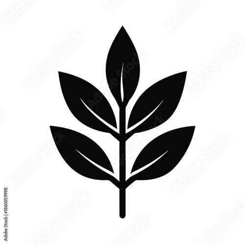 Sage Leaf Sprig Icon Vector Illustration