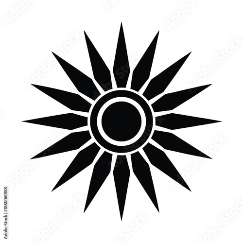 Tribal Sunburst Glyph Icon Vector Illustration