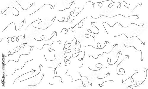 Hand drawing abstract art with various lines and shapes