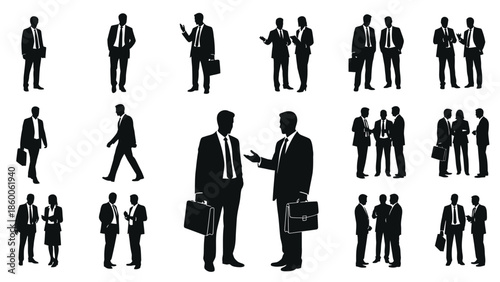 Business people silhouettes collection