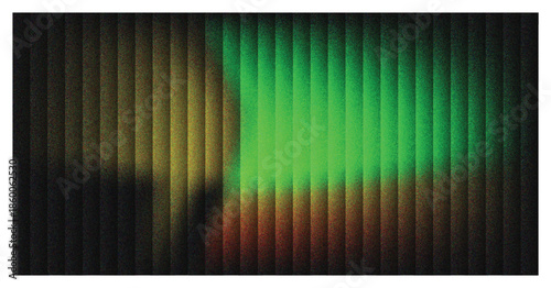 Vibrant green light illuminates abstract textured vertical stripes blending into rich gold and dark hues Modern digital
