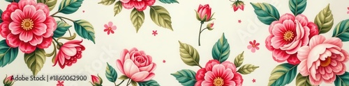 Wallpaper Mural Delicate floral cotton, perfect for vintage dressmaking , cotton fabric, cloth Torontodigital.ca