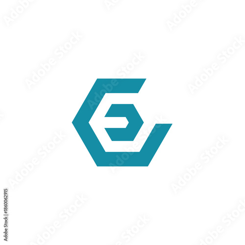 Abstract Hexagonal Geometric Design Element for Branding and Technology Applications