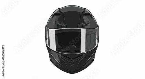 Sleek black full face motorcycle helmet with transparent visor for safety and racing protection