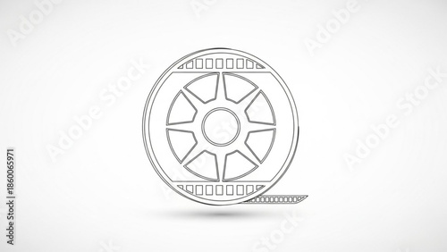 Cinema Film Reel: A classic cinema film reel illustration, a timeless symbol of cinematography, filmmaking, and the art of movies.